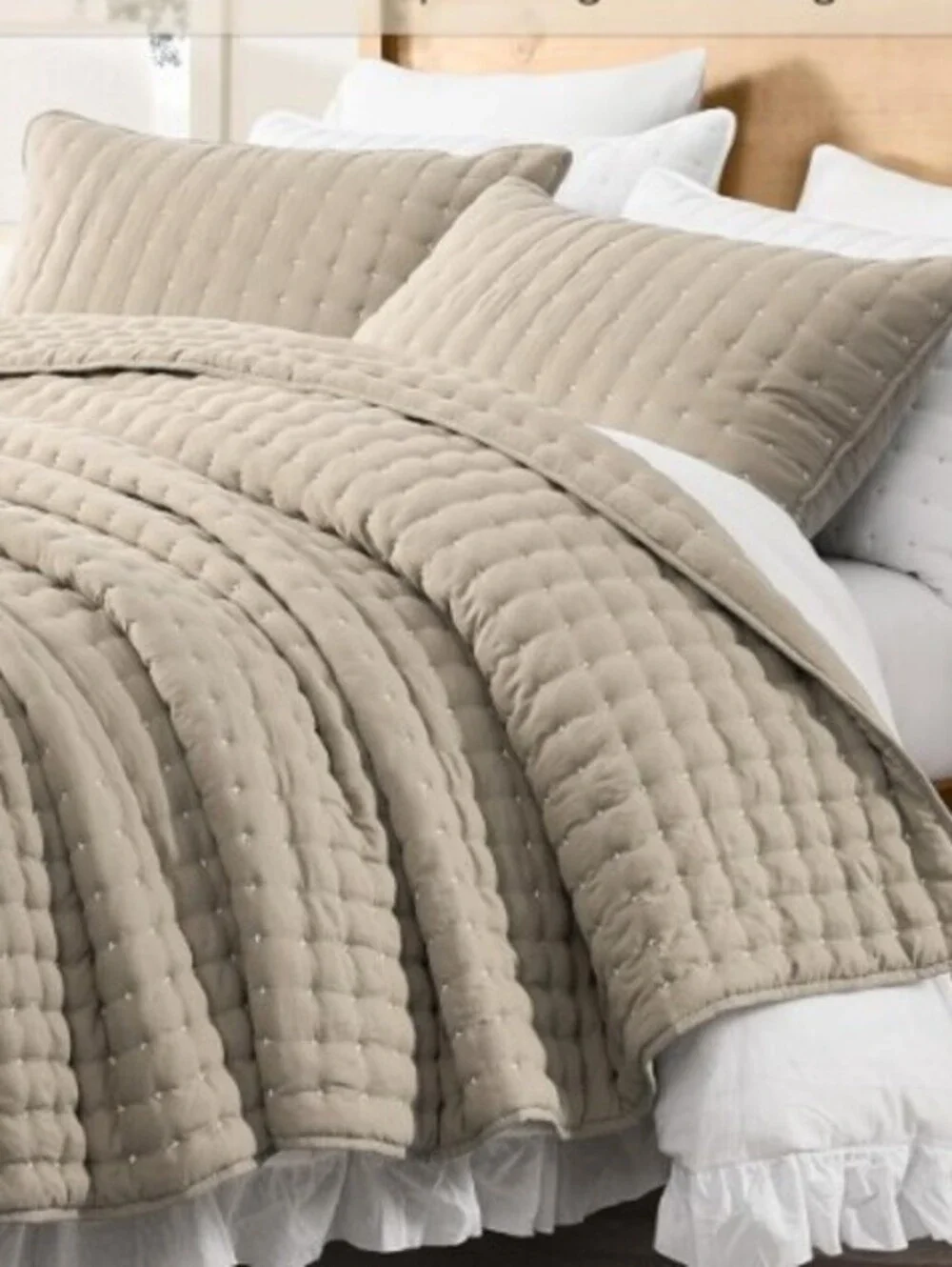 COMFORTER/QUILT SET-2PC-TWIN-BEIGE